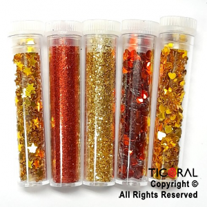 MIX GLITTER ORO Y ROJO 132-03 5 UNIDADES X 5 CC x 1